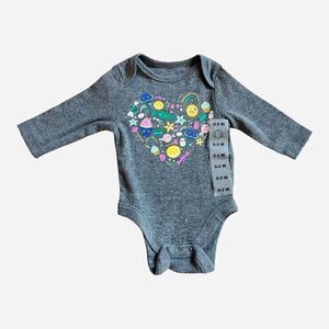 NWT Baby Girls Old Navy I Want Candy Long Sleeve Bodysuit - Sz 0-3 mo